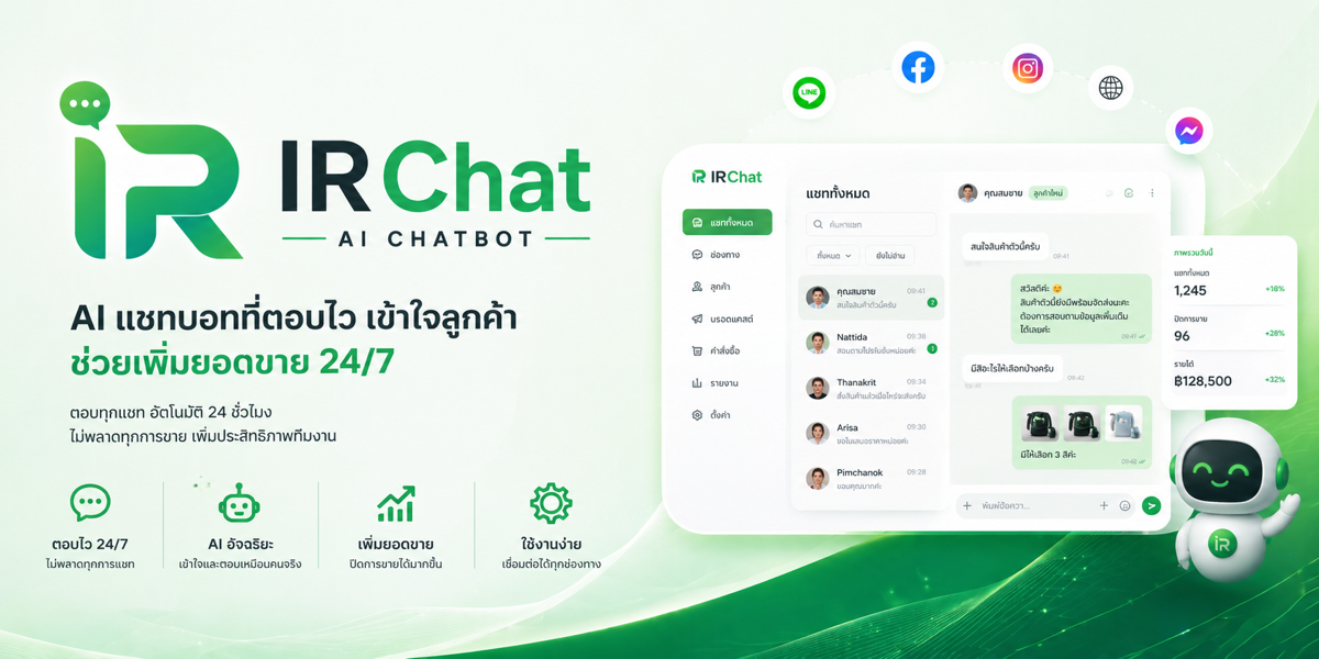iR Chat — AI แชทบอทที่ตอบไว เข้าใจลูกค้า ช่วยเพิ่มยอดขาย 24/7